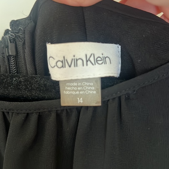 Size 14 Calvin Klein evening/ cocktail gold sequence bottom Midi Dress - Picture 5 of 7